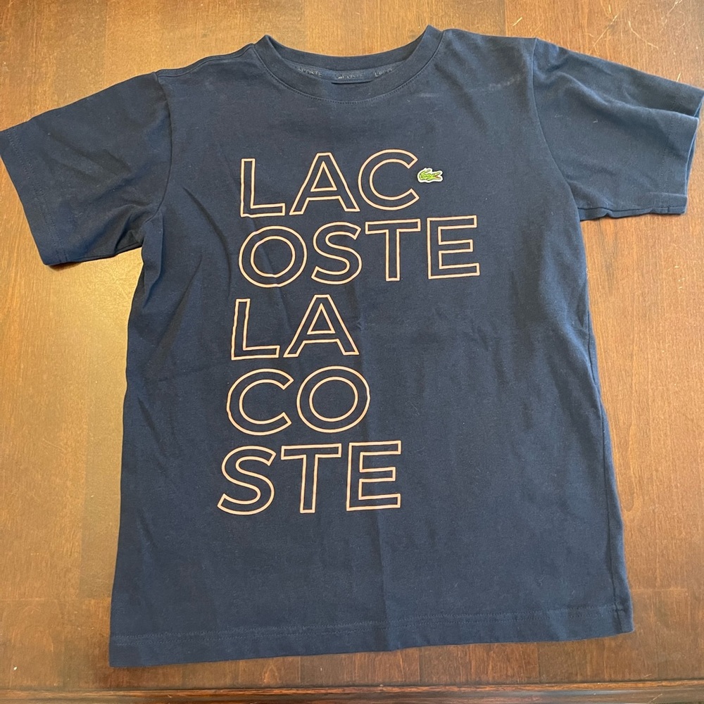 2 Boys Lacoste T-shirts! Size 10! Red and Navy!